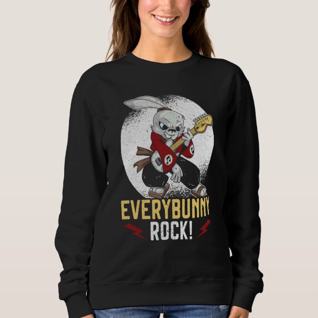 Sudadera Everybunny Rock Rabbit Whisperer Animal Bunny  Roc (Anverso)