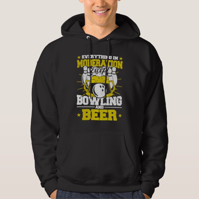 Sudadera Everything in Moderation Except Bowling and Beer M (Anverso)