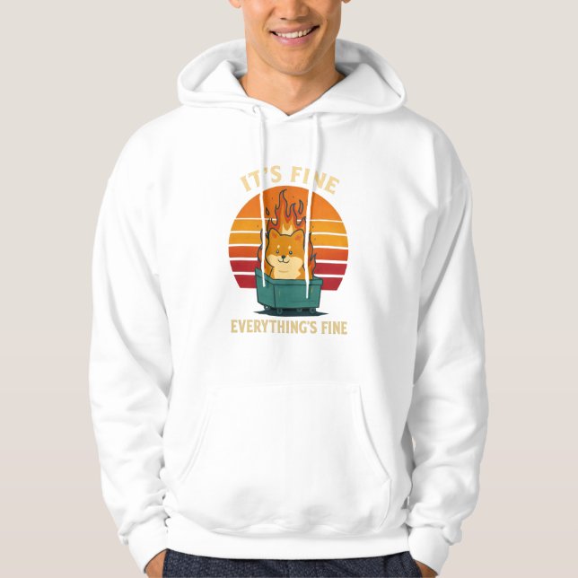 Sudadera Everything’s Fine – Calm in Chaos Meme Art (Anverso)