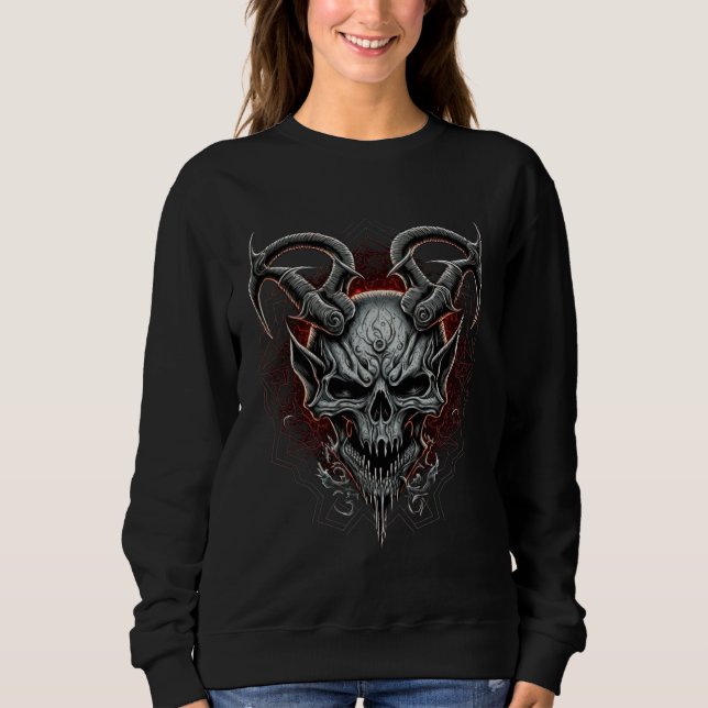 Sudadera Evil Death Skeleton  Gothic Demon Heavy Metal (Anverso)
