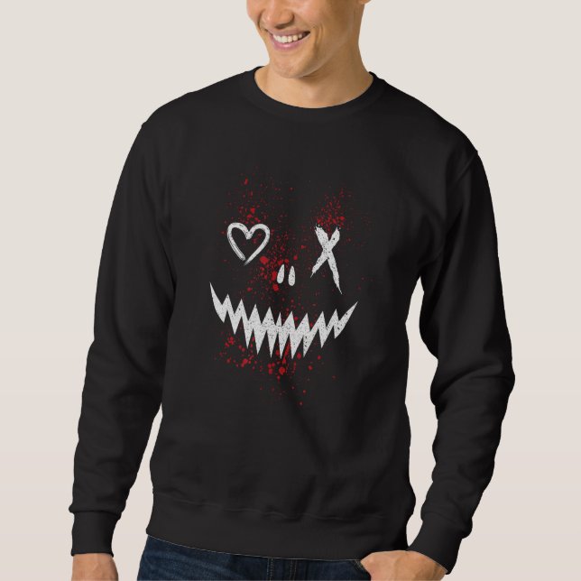 Sudadera Evil Face Heart Cross Smile Satan Demon (Anverso)