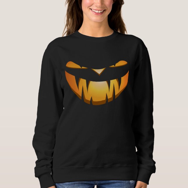 Sudadera Evil Jack O Lantern Pumpkin w Vampire Fangs for Ha (Anverso)
