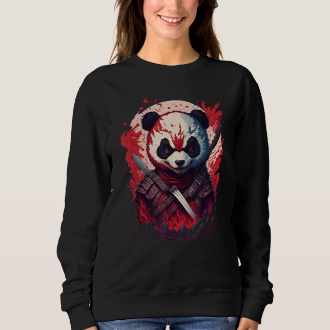 Sudadera Evil Ninja Samurai Panda Beautiful Japanese Fantas (Anverso)