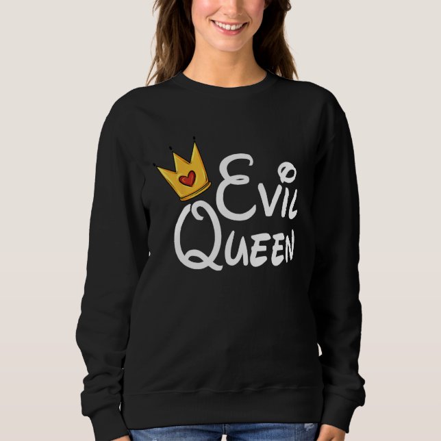 Sudadera Evil Queen With Crown Black Halloween Costume Funn (Anverso)