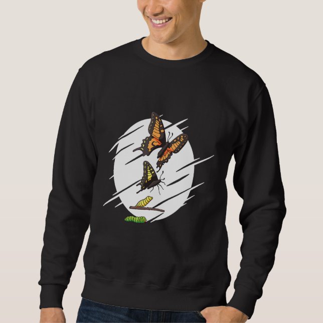 Sudadera Evolución Caterpillar Monarca Mariposa (Anverso)