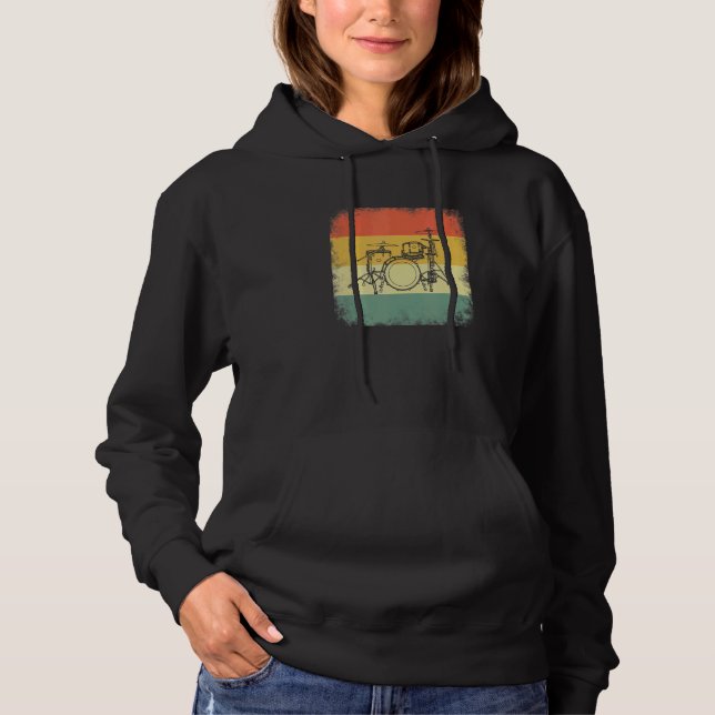 Sudadera Evolución de bateristas, Conjunto de batería, dise (Anverso)