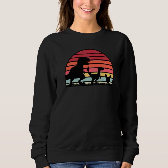 Sudadera Evolución de dinosaurios de pollo Chiste humor sar (Anverso)