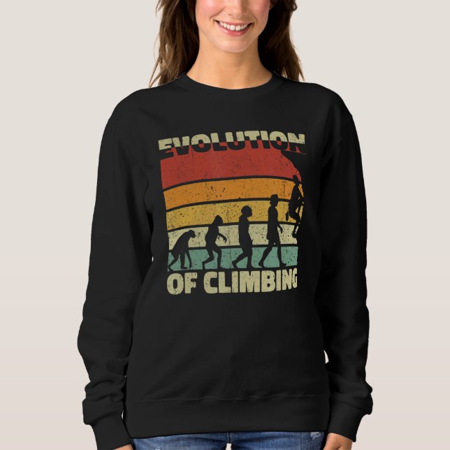 Sudadera Evolución De La Escalada De Rocas En Bouldering (Anverso)