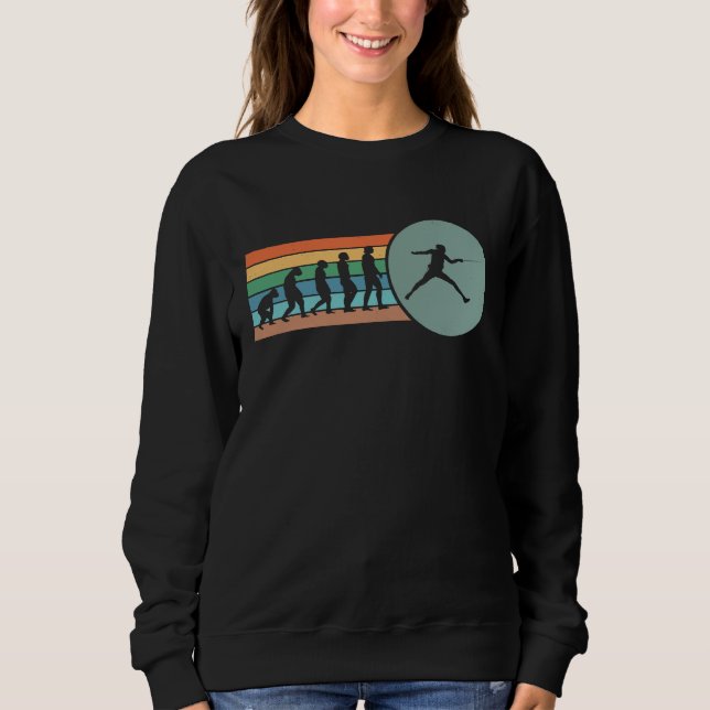 Sudadera Evolución de la esgrima Espada antigua Lucha de es (Anverso)