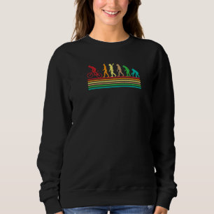 Sudadera Evolución del ciclismo humano de estilo retro  