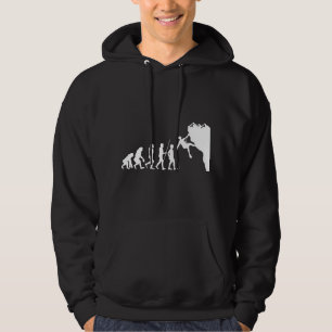 Sudadera Evolución del escalador de rocas trepando