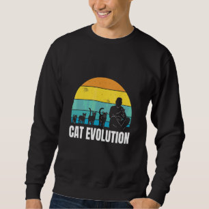 Sudadera Evolución del gato Guay Retro Diversión Extraña Ar