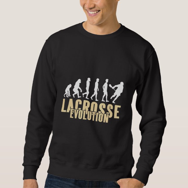 Sudadera Evolución del Lacrosse Increíble Genial   Presente (Anverso)