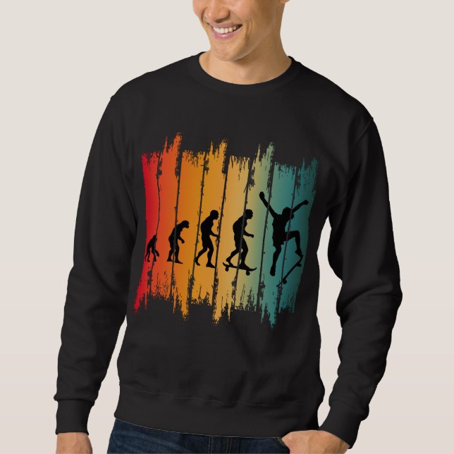 Sudadera Evolución del patinador de skateboarding (Anverso)