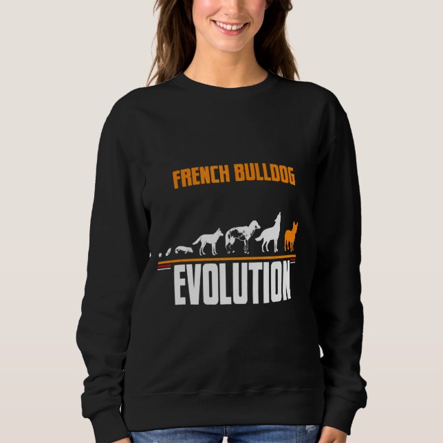Sudadera Evolución del perro Bulldog francés (Anverso)