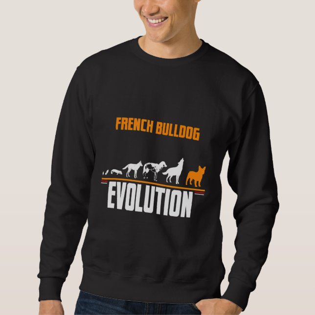 Sudadera Evolución del perro Bulldog francés (Anverso)