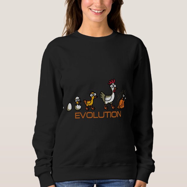 Sudadera Evolución del pollo (Anverso)
