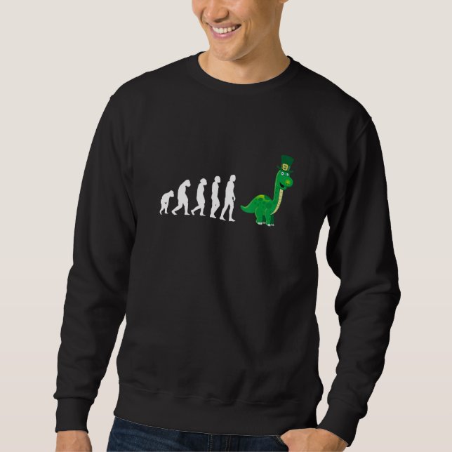 Sudadera Evolución Dinosaurio Dino St Patricks Day (Anverso)
