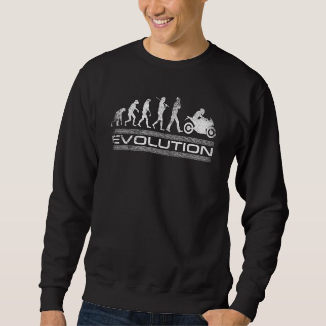 Sudadera Evolución Motocicleta Darwin Fun Carreras Caf Race (Anverso)