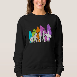 Sudadera Evolución Surfista Olas Oceánicas Surf Colorido
