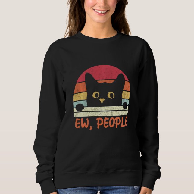 Sudadera Ew People Black Cat Halloween Kitten (Anverso)