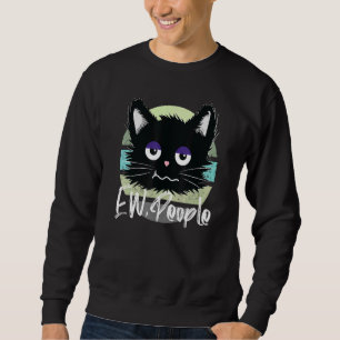 Sudadera Ew People Black Cat Sleepe Face Vintage