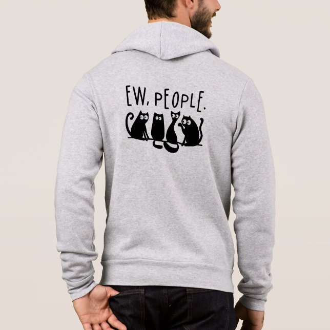 Sudadera Ew People Funny Meowy Black Cats  (Reverso)