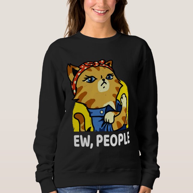 Sudadera ew people  womens meowy cat  Purrrsist Cat Kitty (Anverso)