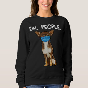 Sudadera Ew Personas Chihuahua Usando Una Máscara Social Di