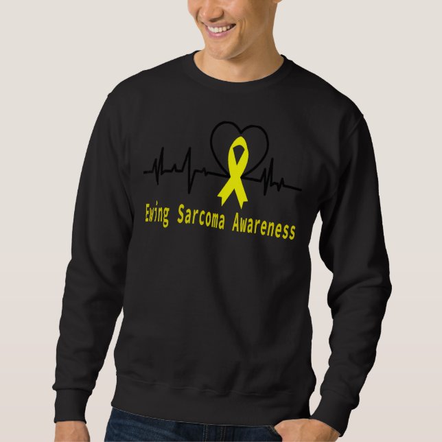 Sudadera Ewing Sarcoma Conciencia Heartbeat Apoyo Amarillo (Anverso)