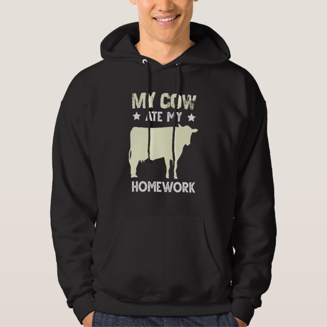 Sudadera Excusa Para Comer En Casa De Vacas Para Heifer Cal (Anverso)