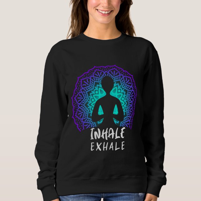 Sudadera Exhalación de inhalación de yoga (Anverso)