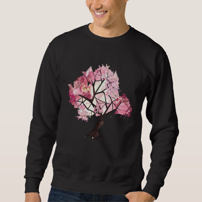 Sudadera Experience the Magic of Cherry Blossoms Tree Geome (Anverso)