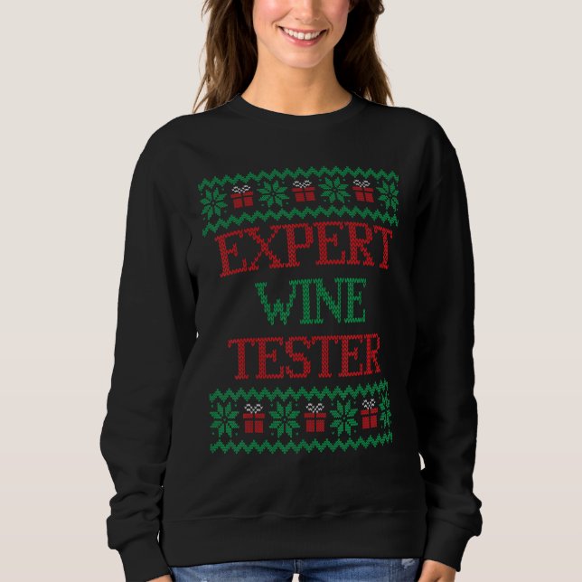 Sudadera Expert Wine Tester   for Matching Family Photos (Anverso)