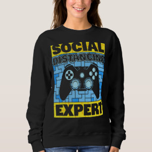 Sudadera Experto en distanciamiento social Gaming Funny Vid