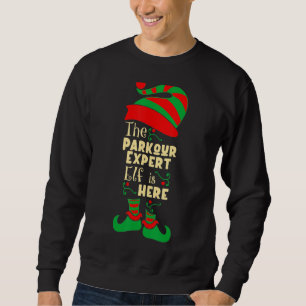 Sudadera Experto en Parkour Navidades elfo con familia Chri