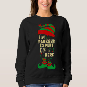 Sudadera Experto en Parkour Navidades elfo con familia Chri