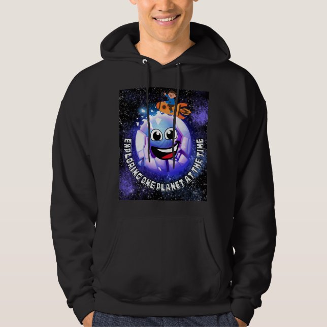 Sudadera Explorando un planeta en ese momento. niño en un c (Anverso)