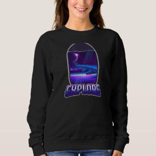 Sudadera Explorar la ventana del avión de viaje Synthwave R