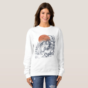 Sudadera Explorar, Montaña Nieve Atardecer,