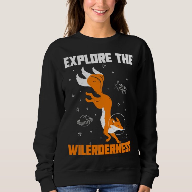 Sudadera Explore The Wilderness Space Astronaut Fox (Anverso)