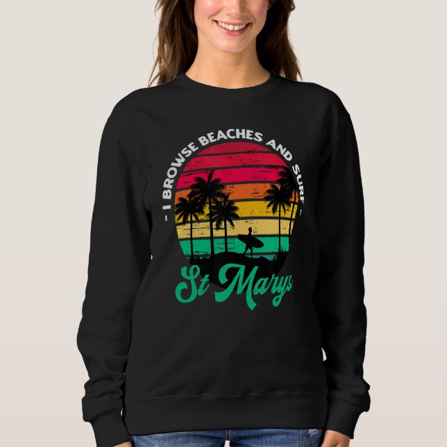 Sudadera Exploro Las Playas Y El Surf St Marys Surfing Geor (Anverso)