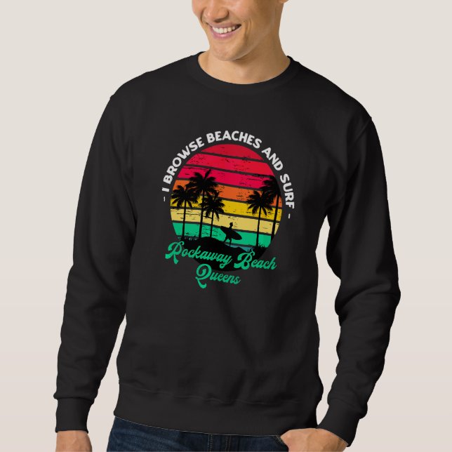 Sudadera Exploro Las Playas Y Surf Rockaway Beach Queens Su (Anverso)