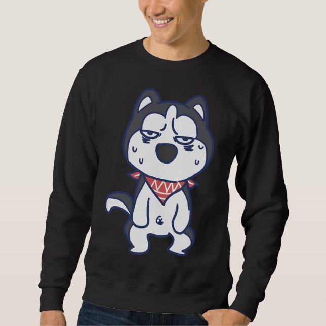 Sudadera Expresión de sudoración de caliente Husky (Anverso)