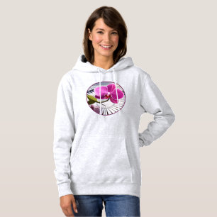 Sudadera Exquisito orquídea rosa descansa en placa plateada
