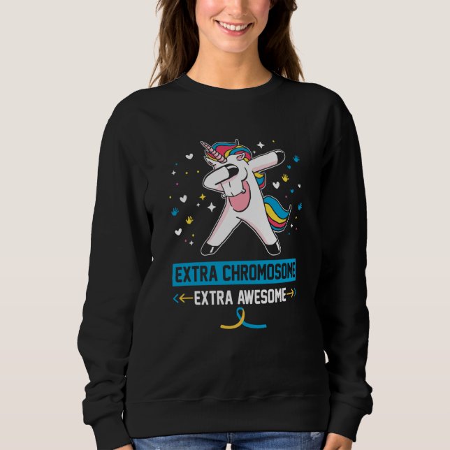 Sudadera Extra Chromosome Extra Awesome Unicorn (Anverso)
