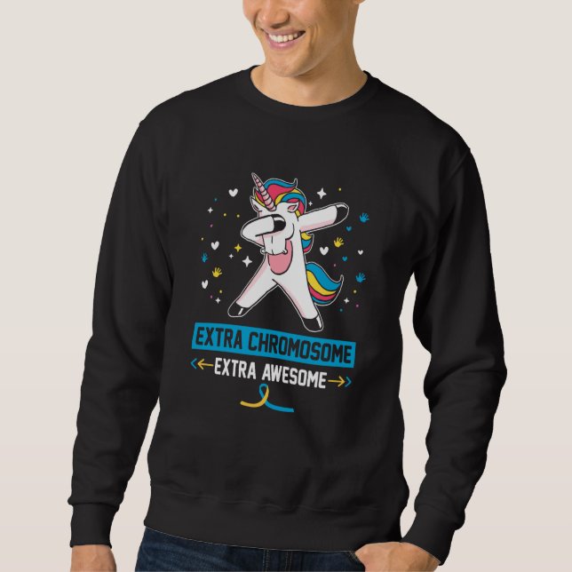 Sudadera Extra Chromosome Extra Awesome Unicorn (Anverso)