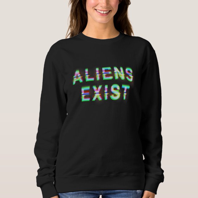 Sudadera Extranjeros Existen Vaporwave Glitch Style Ufo Ali (Anverso)