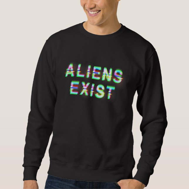 Sudadera Extranjeros Existen Vaporwave Glitch Style Ufo Ali (Anverso)