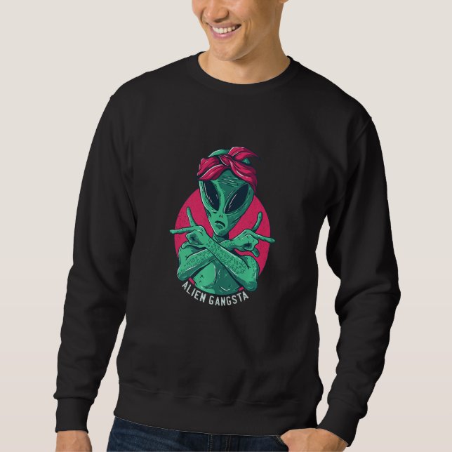 Sudadera Extraterrestre Marte Espacio OVNI Gánster (Anverso)